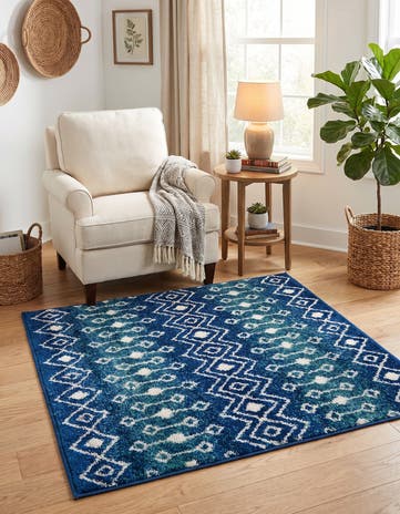 3' x 3' Moroccan Trellis Square Rug