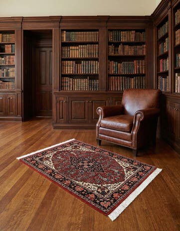 3' 3 x 4' 9 Bidjar With Silk Rug