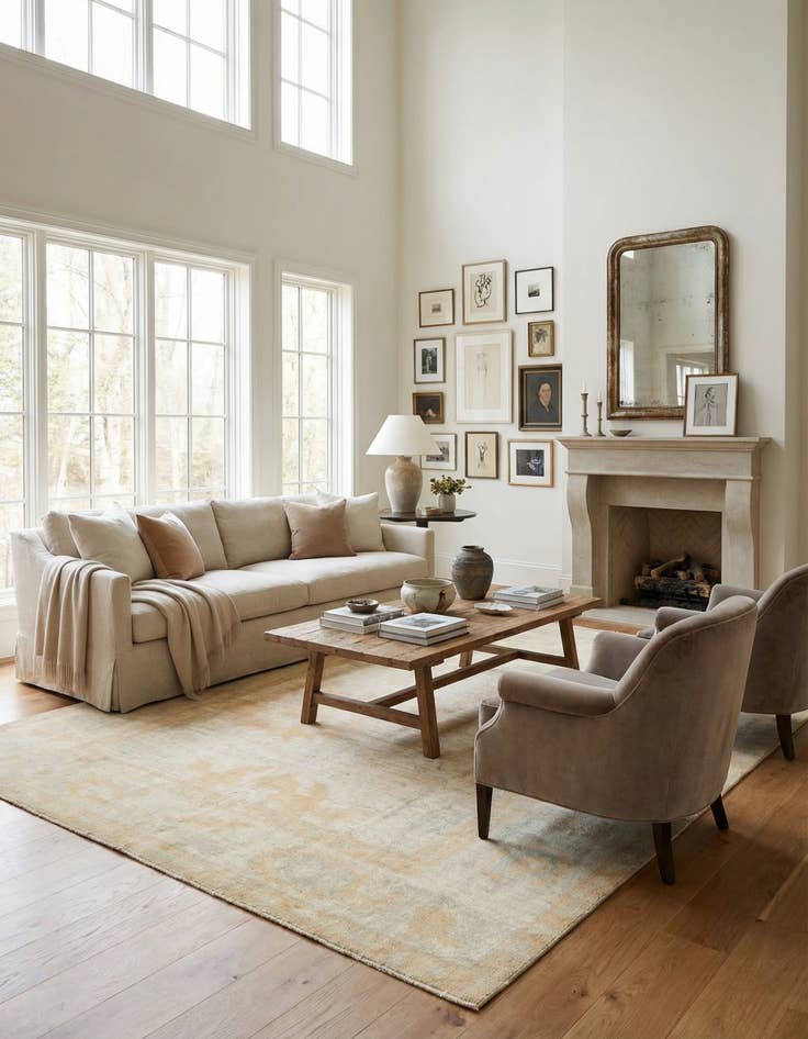 Detail image of 8' 9 x 11' 8 Hand Knotted Oushak Wool Rug