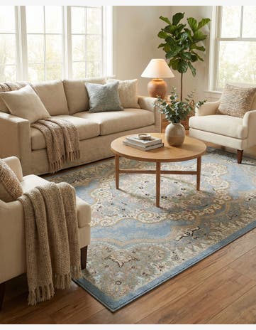 Light Blue Kamala Washable Rug