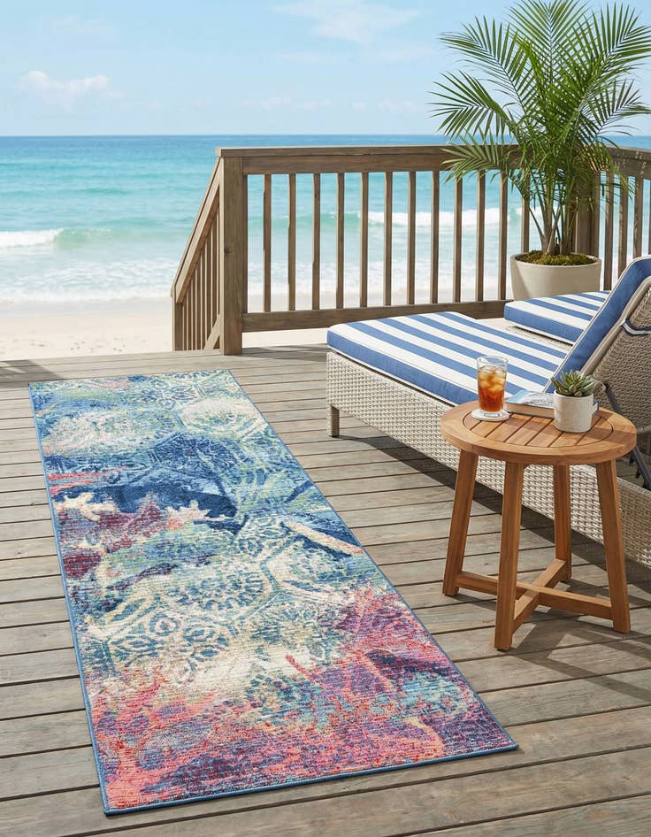 Detail image of 2' x 6' Easy-Clean Coastal Indoor / Outdoor Runner Rug
