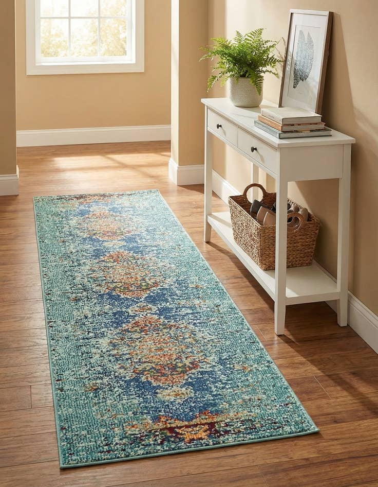 Detail image of 2' x 6' 9 Washable Carnevale Runner Rug