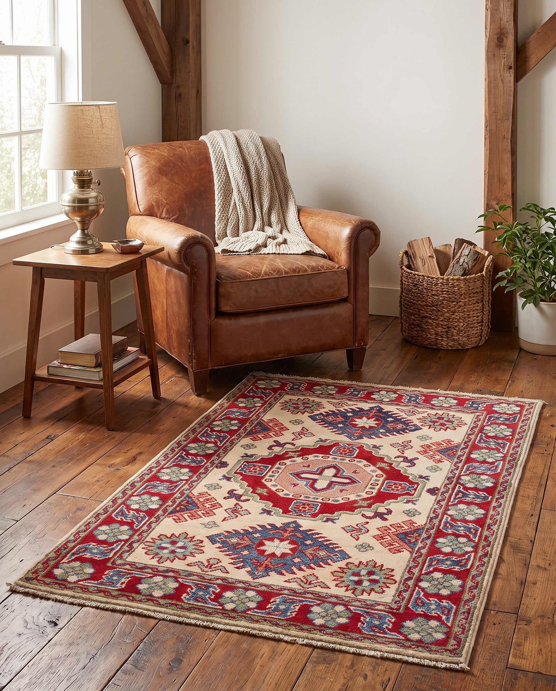 2' 7 x 4' 2 Hand Knotted Kazak Rug