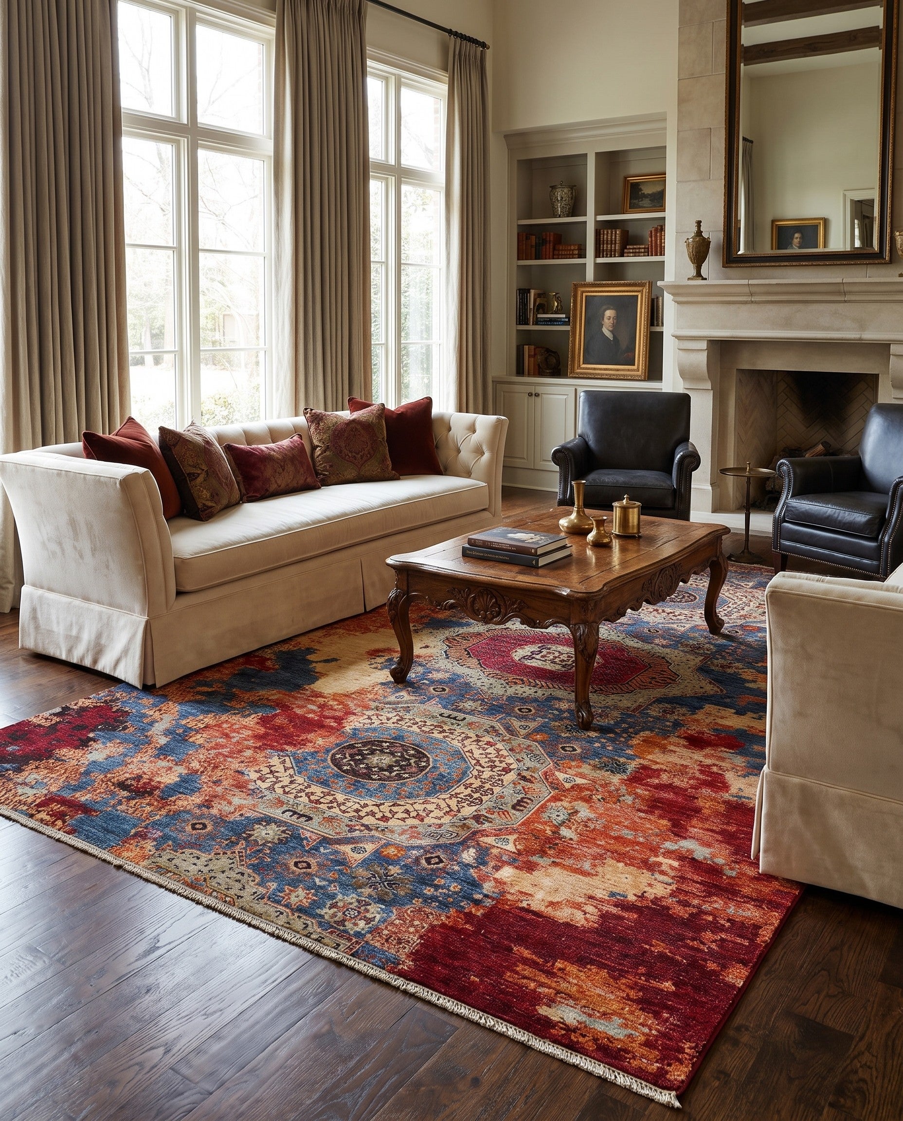 6' 9 x 10' 2 Hand Knotted Mamluk Ziegler Rug