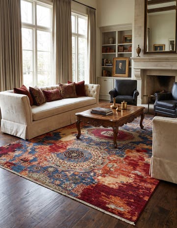 6' 9 x 10' 2 Hand Knotted Mamluk Ziegler Rug
