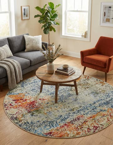 Cream Santiago Round Rug