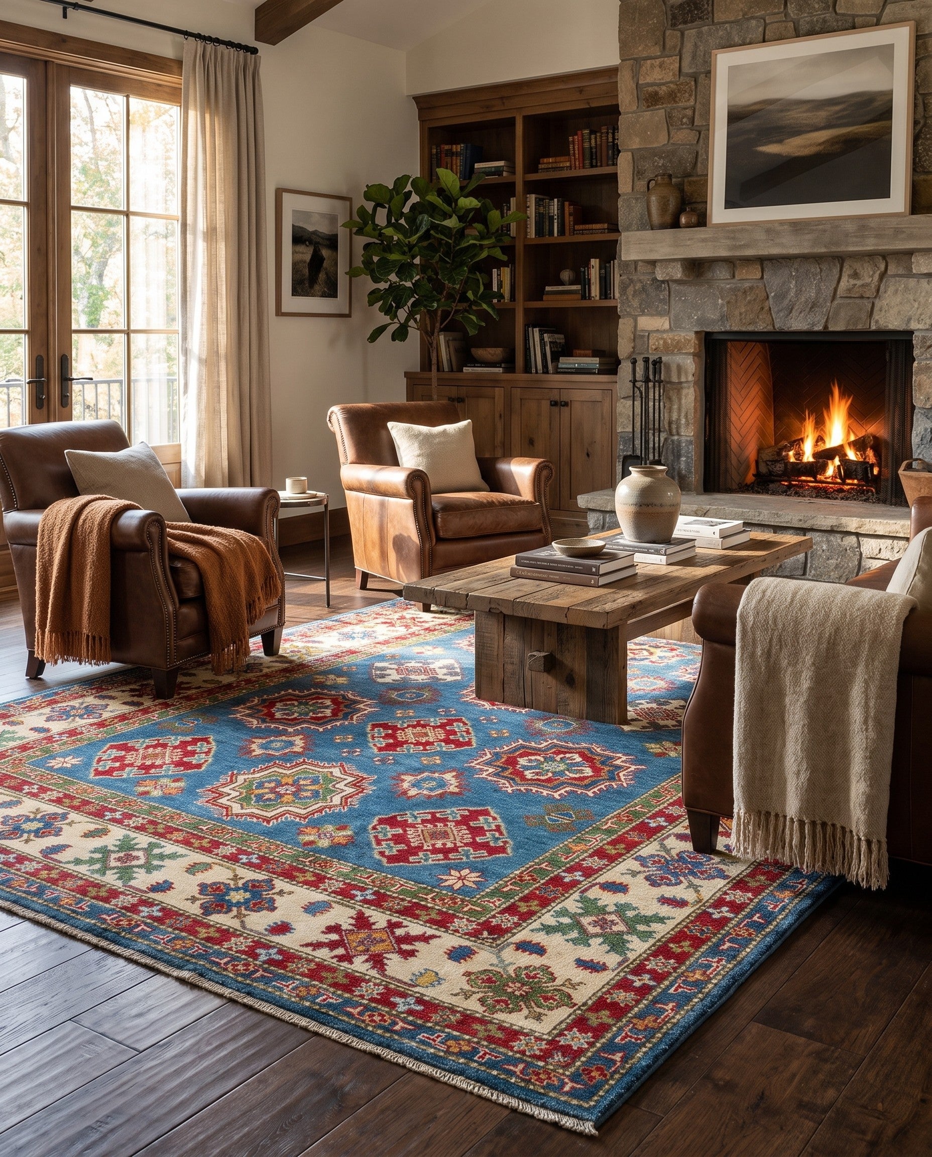 6' 8 x 9' 10 Hand Knotted Kazak Rug