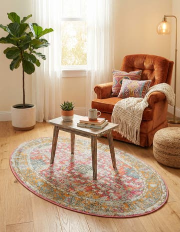 Pink Paragon Oval Rug