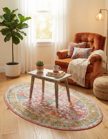 Pink Paragon Oval Rug