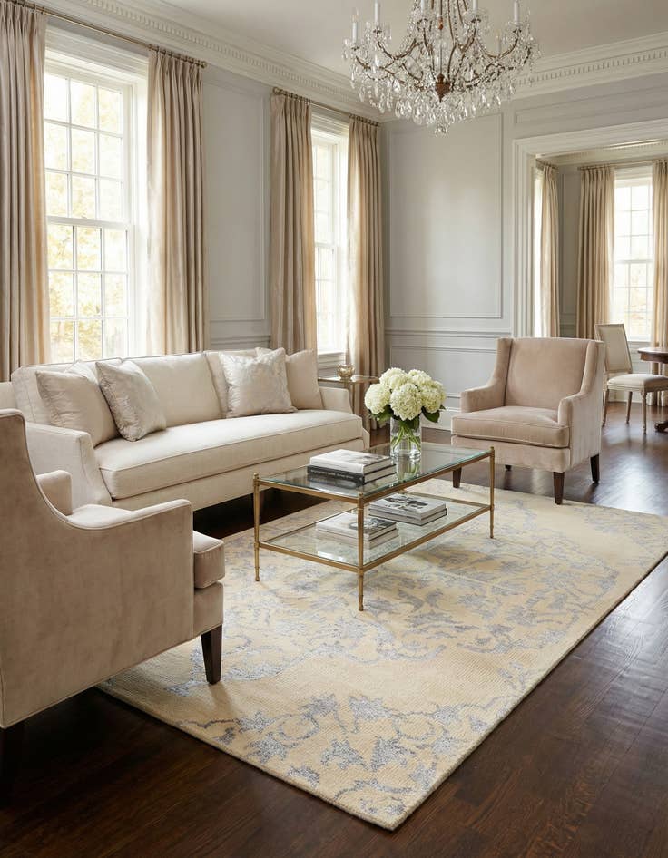 Detail image of 4' 10 x 7' 10 Hand Knotted Darya Rug