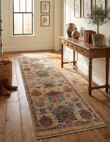 2' 5 x 9' 7 Hand Knotted Ariana Ziegler Runner Rug