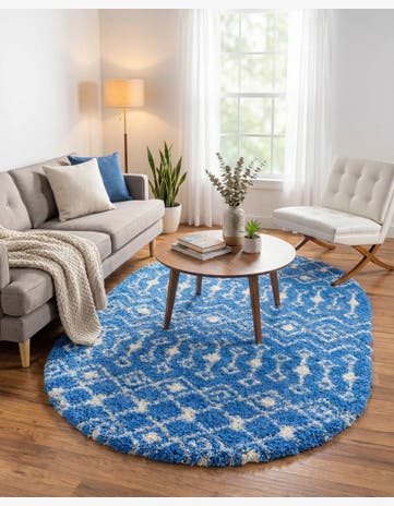 5' 3 x 8' Moroccan Trellis Shag Oval Rug