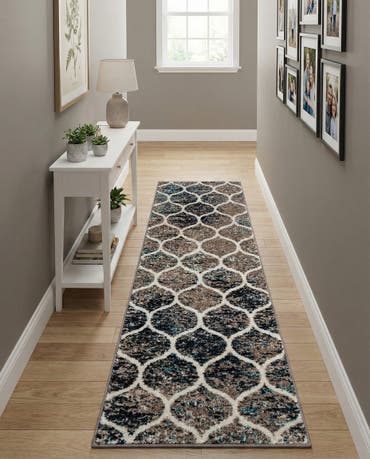  2' x 6' Lattice Frieze Runner Rug