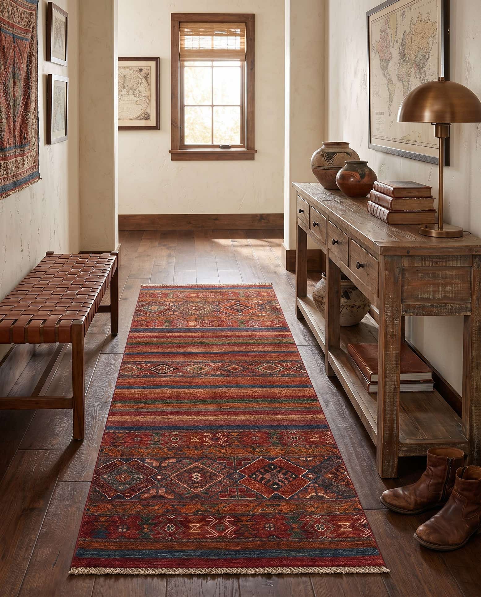 75cm x 205cm Hand Knotted Kazak Runner Rug