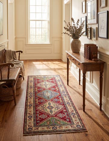 85cm x 195cm Hand Knotted Kazak Runner Rug