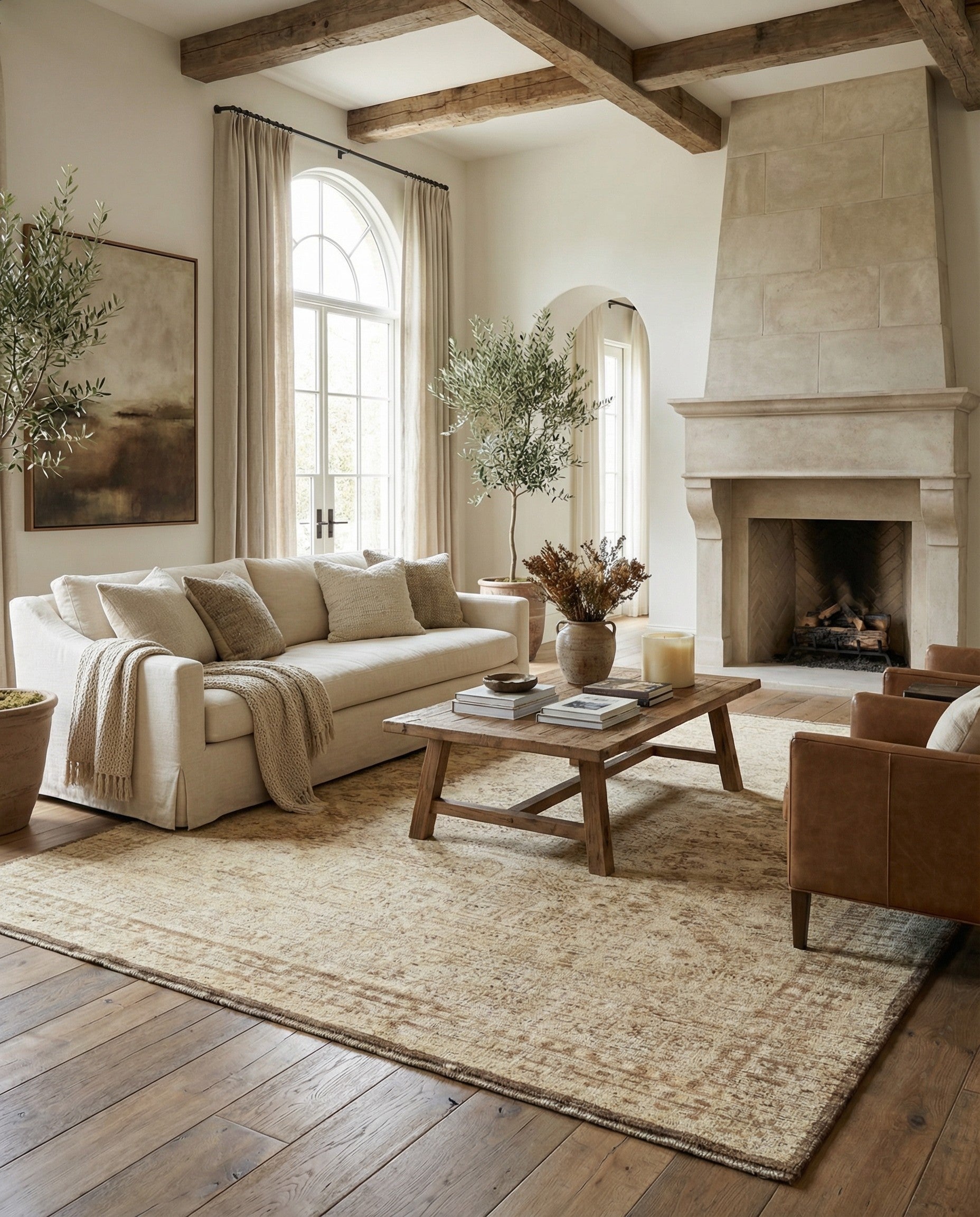 8' 8 x 9' 10 Hand Knotted Oushak Wool Rug