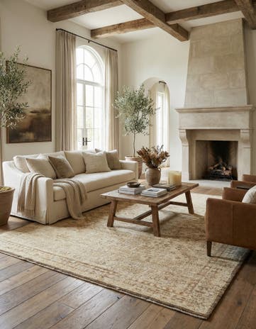 8' 8 x 9' 10 Hand Knotted Oushak Wool Rug