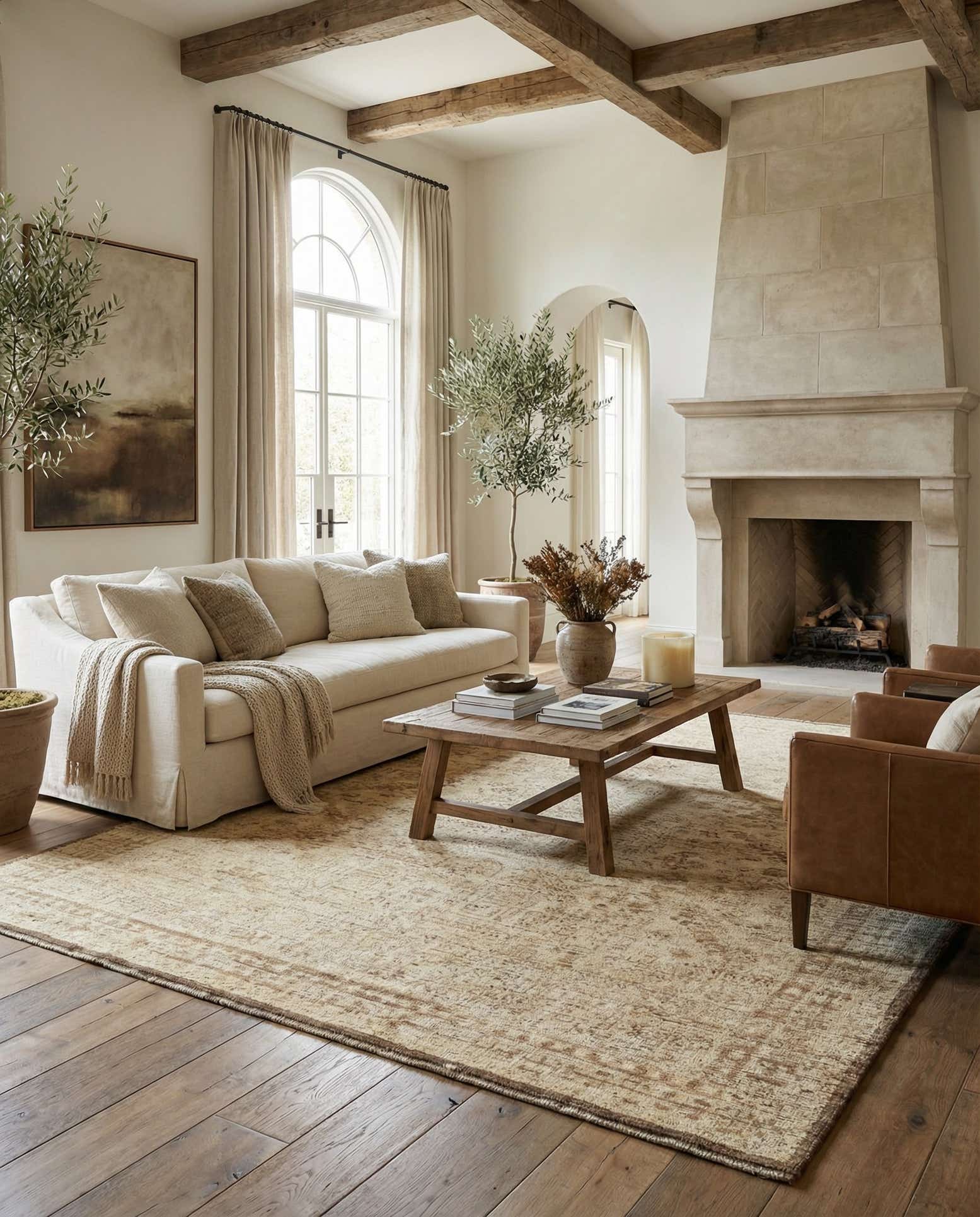 8' 8 x 9' 10 Hand Knotted Oushak Wool Rug