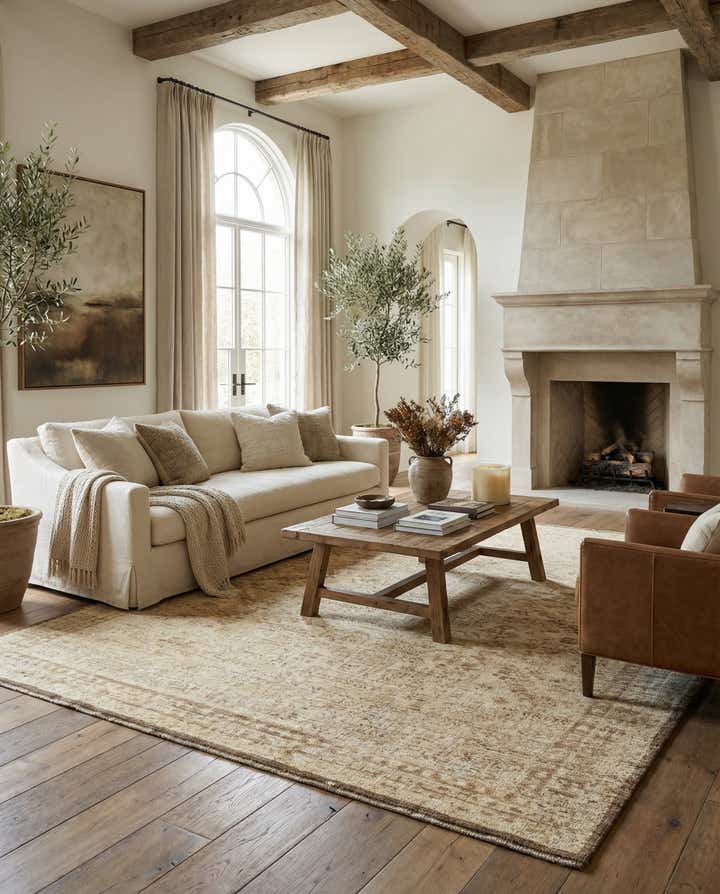 8' 8 x 9' 10 Hand Knotted Oushak Wool Rug