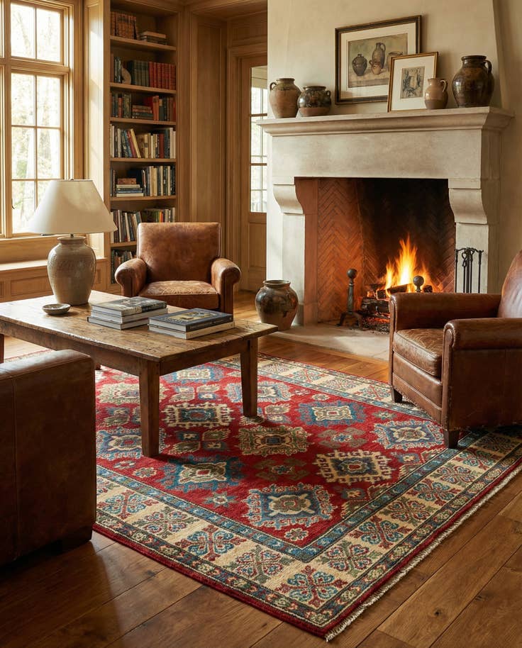 Detail image of 4' x 6' 1 Hand Knotted Kazak Rug