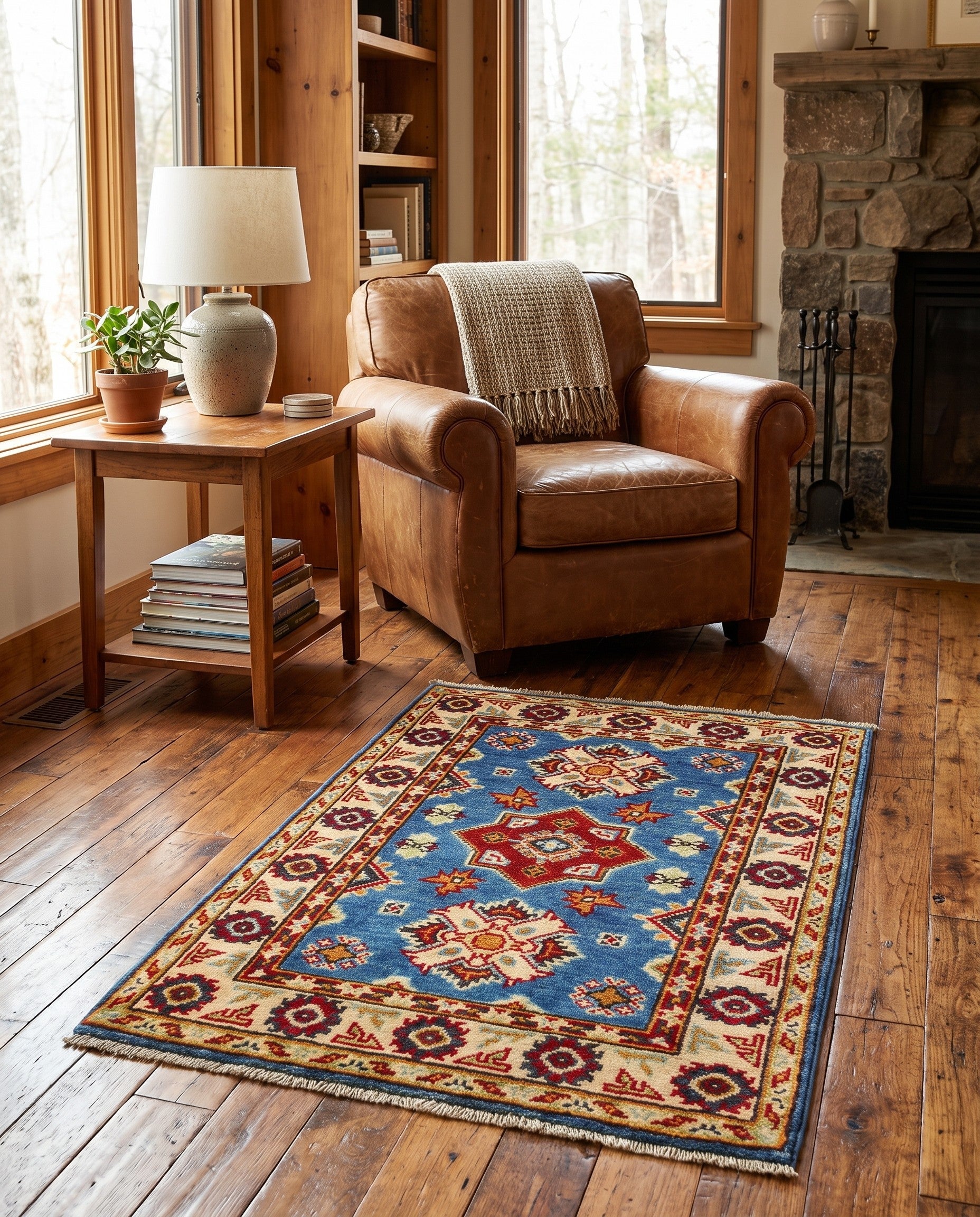 2' x 3' 1 Hand Knotted Kazak Rug