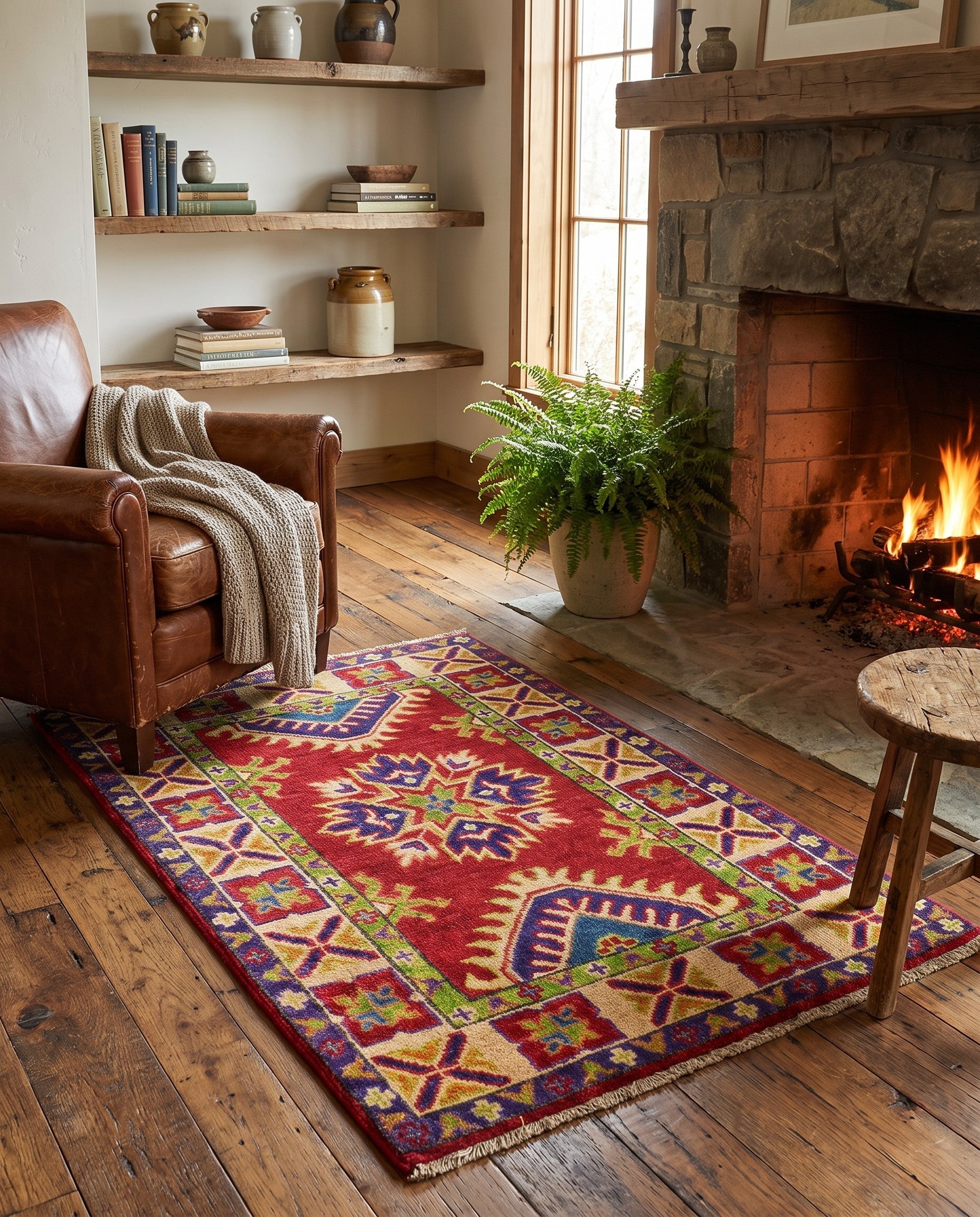 2' x 3' Hand Knotted Kazak Rug
