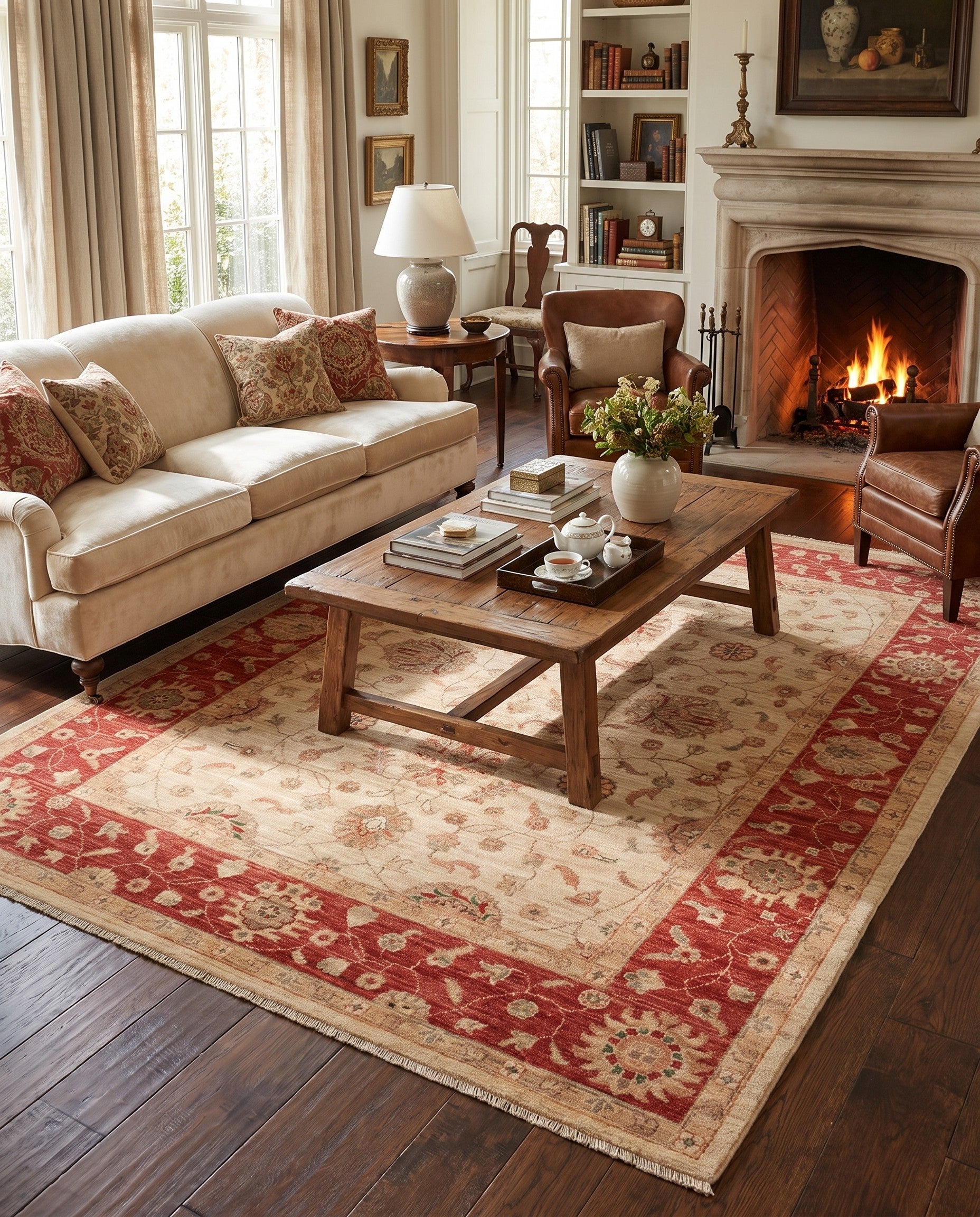 5' 1 x 6' 4 Hand Knotted Peshawar Ziegler Rug