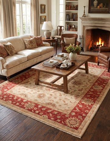 5' 1 x 6' 4 Hand Knotted Peshawar Ziegler Rug