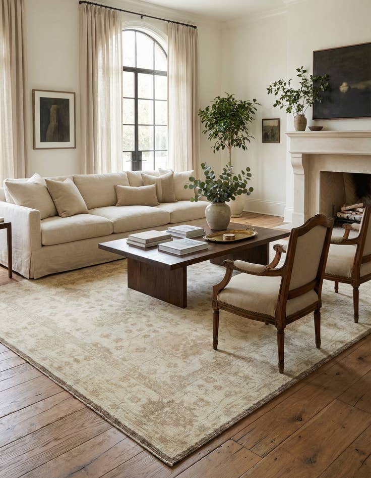 Detail image of 8' 6 x 10' 1 Hand Knotted Oushak Wool Rug