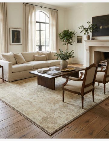 8' 6 x 10' 1 Hand Knotted Oushak Wool Rug