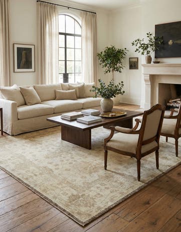 8' 6 x 10' 1 Hand Knotted Oushak Wool Rug