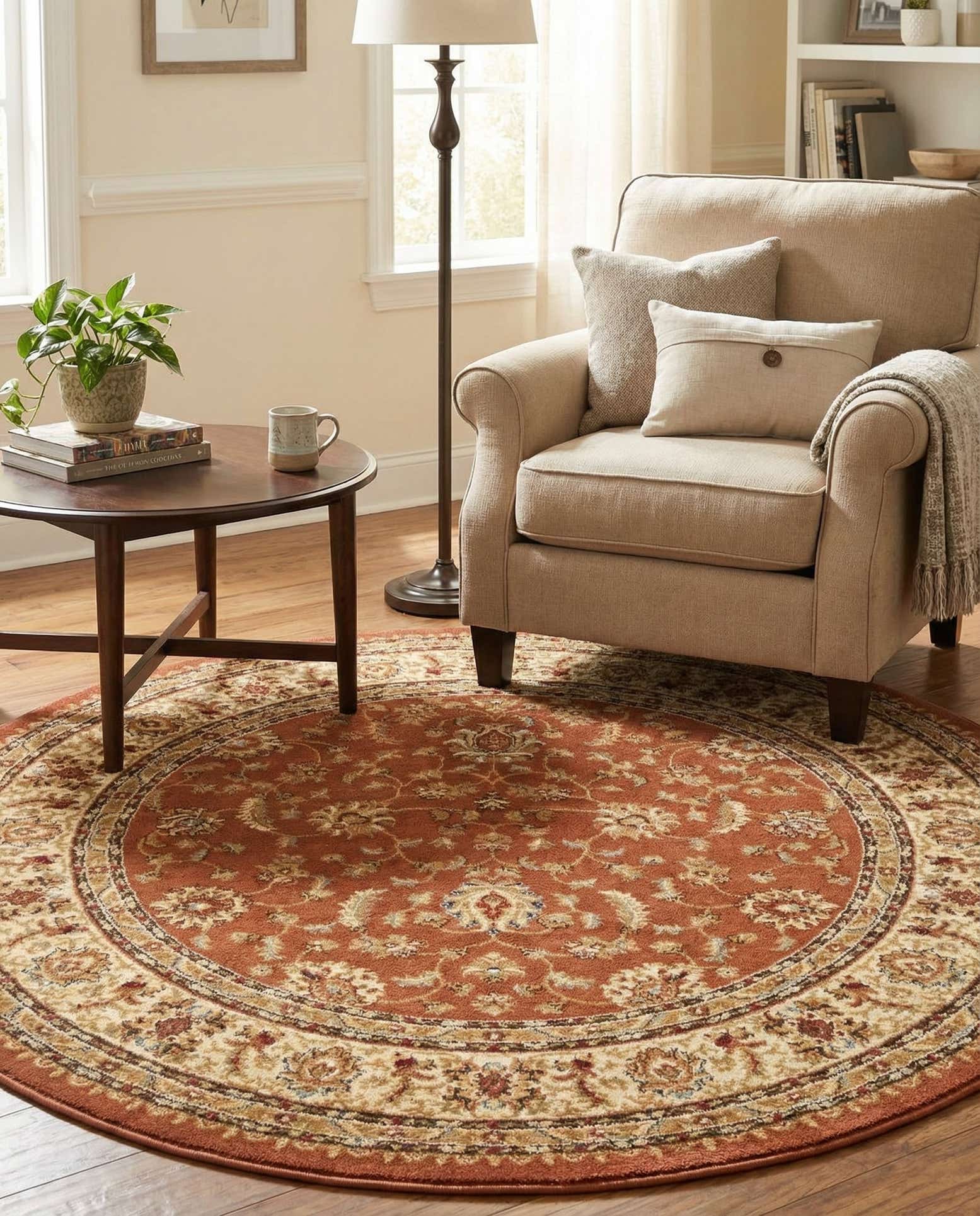 6' x 6' Classic Agra Round Rug