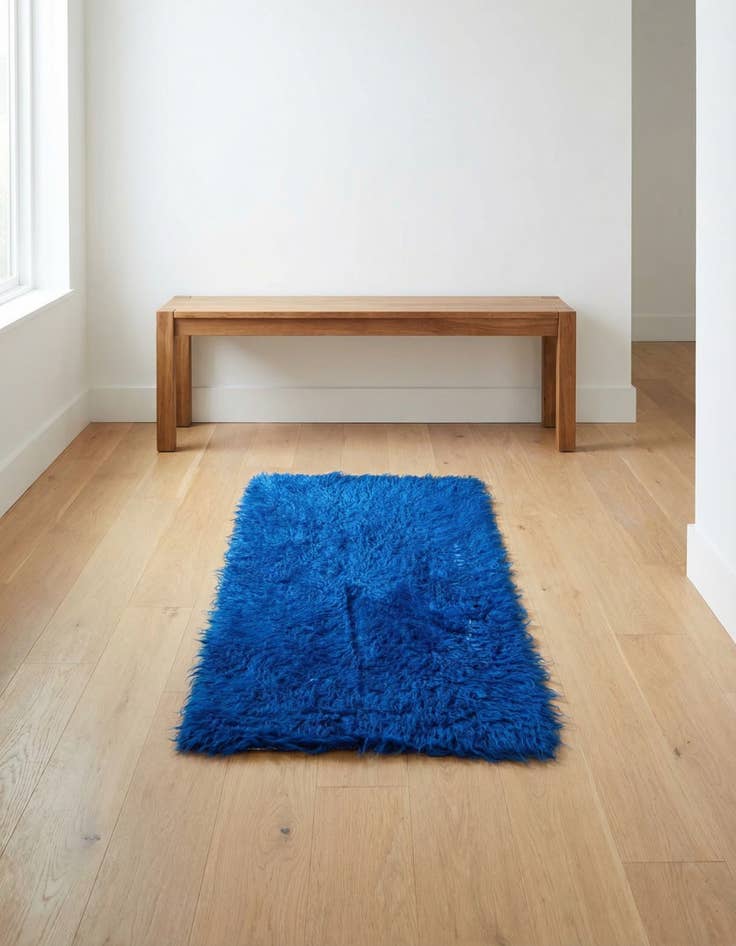 Detail image of 2' 3 x 4' 4 Hand Knotted Moroccan Wool Runner Rug