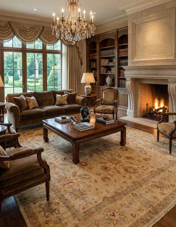 13' 9 x 17' 8 Hand Knotted Farahan Wool Rug