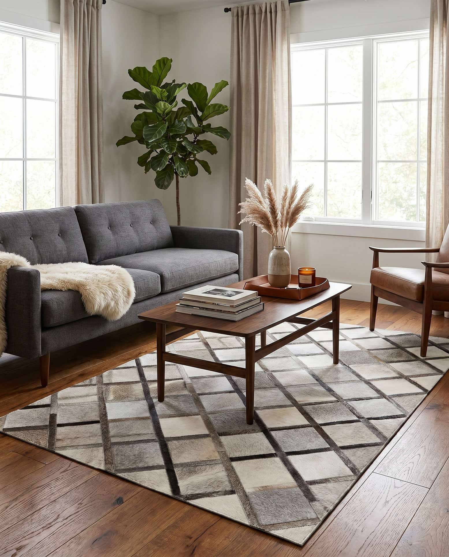 4' 1 x 6' 3 Cowhide Stocks Rug