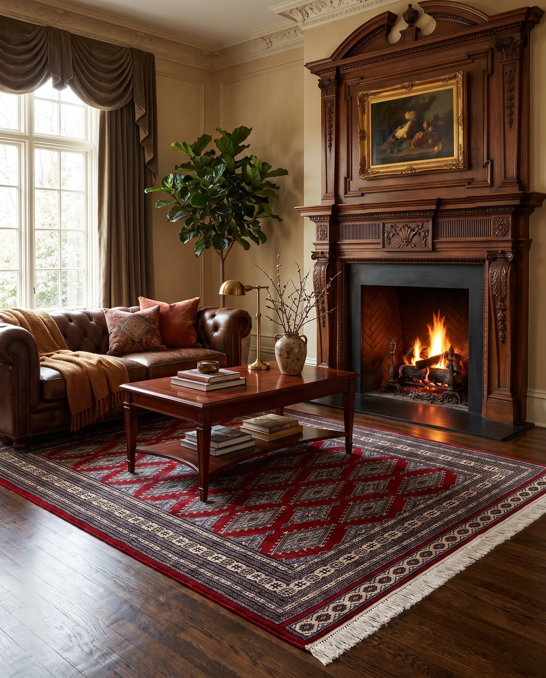 4' 2 x 6' 6 Hand Knotted Bokhara Oriental Wool Rug