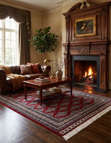 4' 2 x 6' 6 Hand Knotted Bokhara Oriental Wool Rug