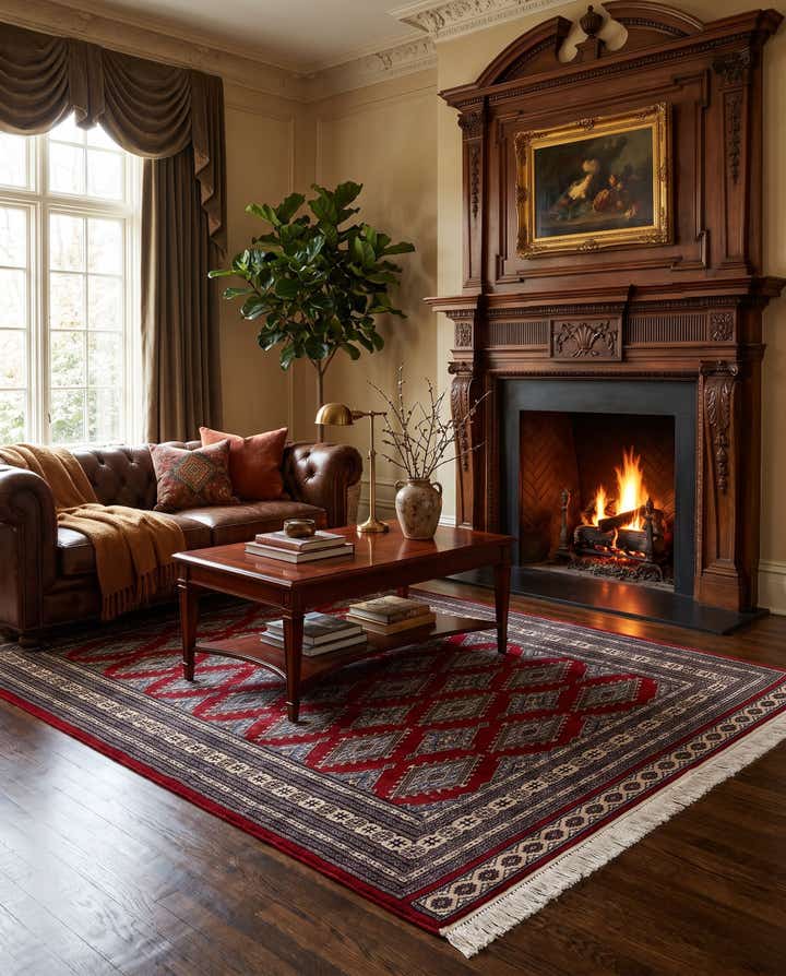 4' 2 x 6' 6 Hand Knotted Bokhara Oriental Wool Rug