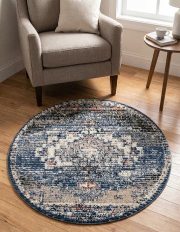 Blue Tucson Round Rug