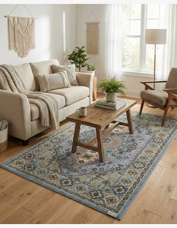 Light Blue Kamala Washable Rug