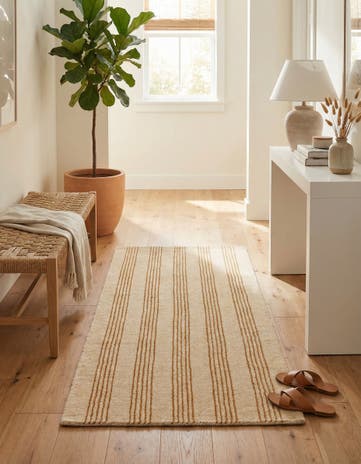 2' x 4' 1 Jill Zarin Striped Wool Runner Rug