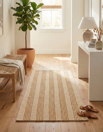 2' x 4' 1 Jill Zarin Striped Wool Runner Rug