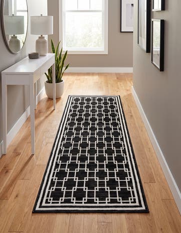 Jill Zarin Black Metropolitan Uptown Runner Rug