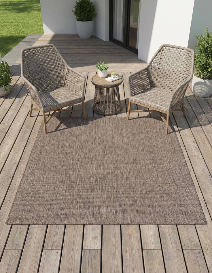 Detail image of 6' x 6' Washable Solid Indoor / Outdoor Square Rug