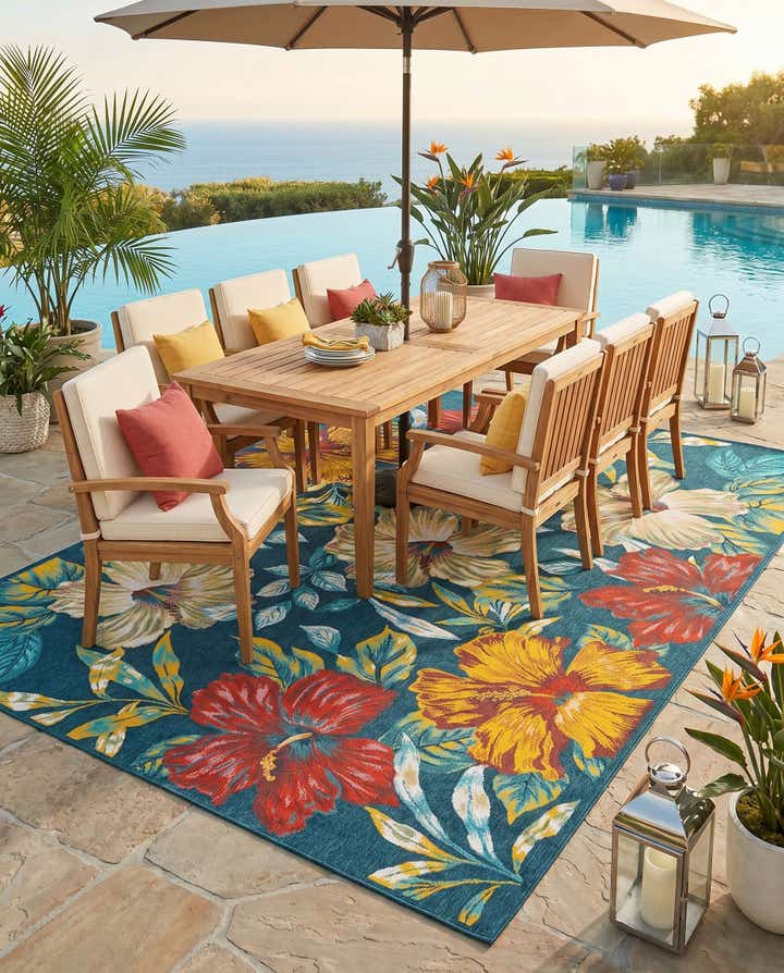 10' x 13' Easy-Clean Coastal Indoor / Outdoor Rug