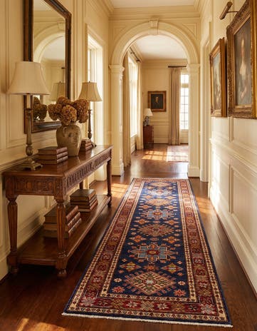 2' 9 x 9' 2 Hand Knotted Kazak Runner Rug