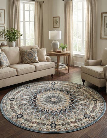 5' 3 x 5' 3 Nain Design Round Rug