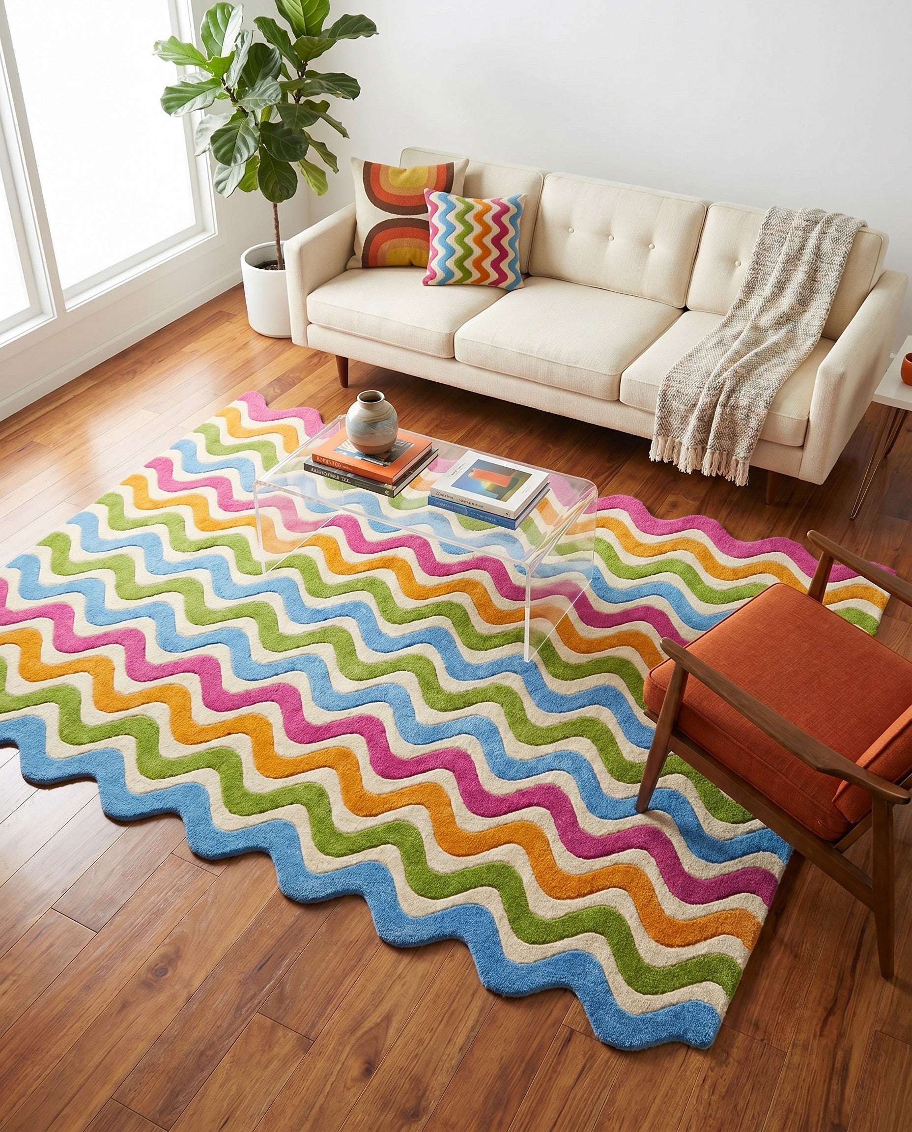 4' 1 x 6' 1 Happy Rugs Wool