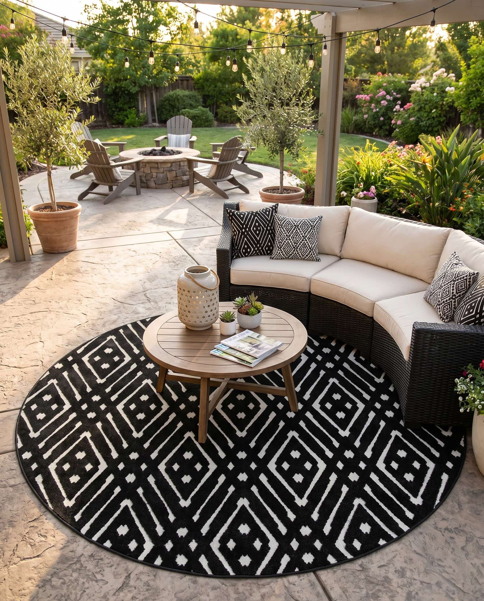 8' x 8' Easy-Clean Sabrina Soto Ella Indoor / Outdoor Round Rug