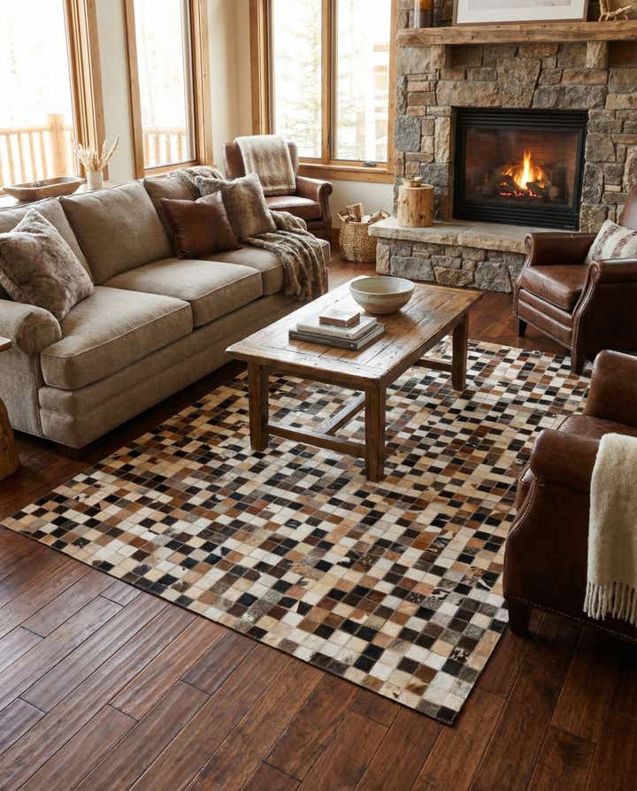 4' 1 x 6' 1 Cowhide - Patchwork Rug